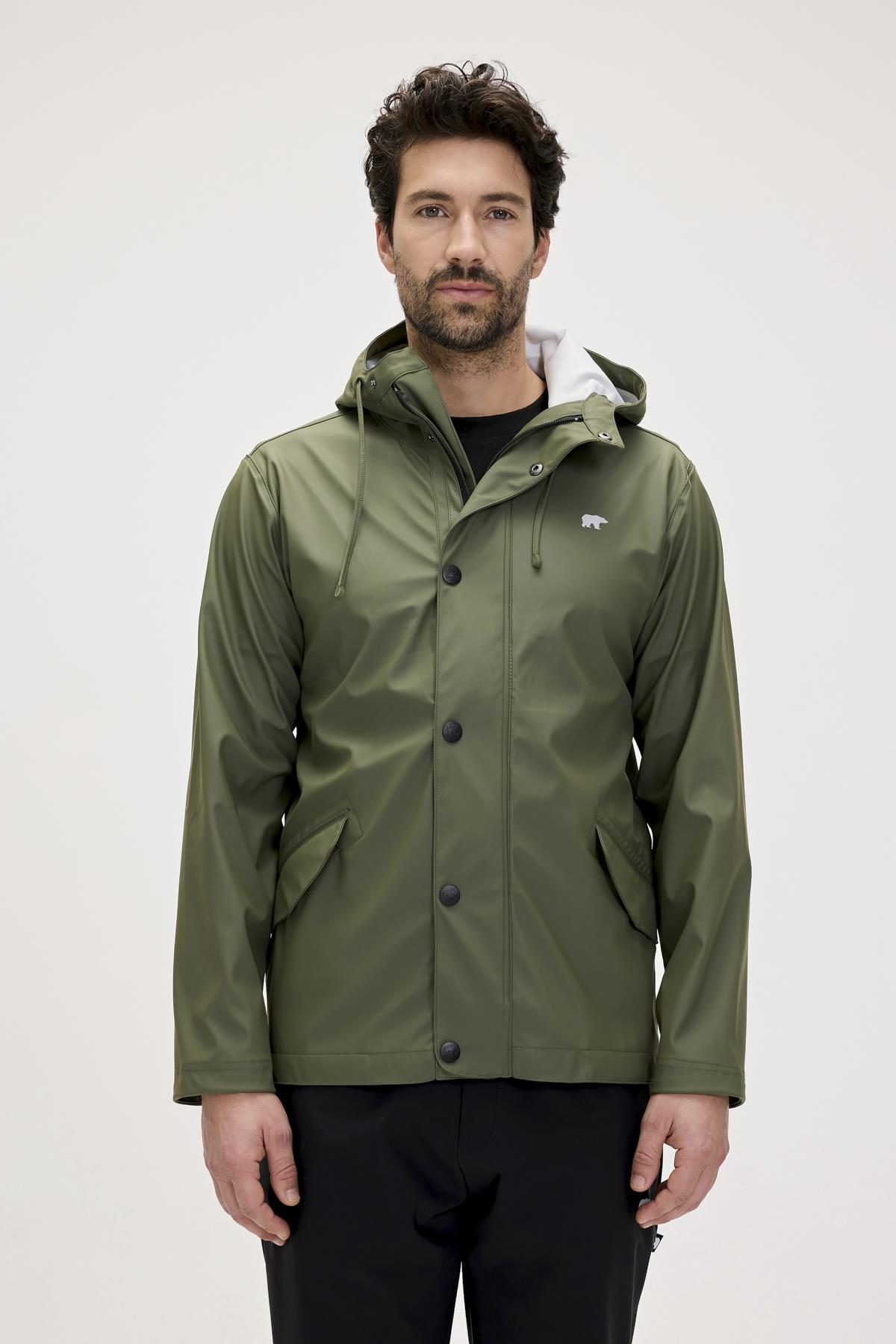 Patrol Raincoat Thyme Yeşil  Erkek Kapüşonlu Yağmurluk 