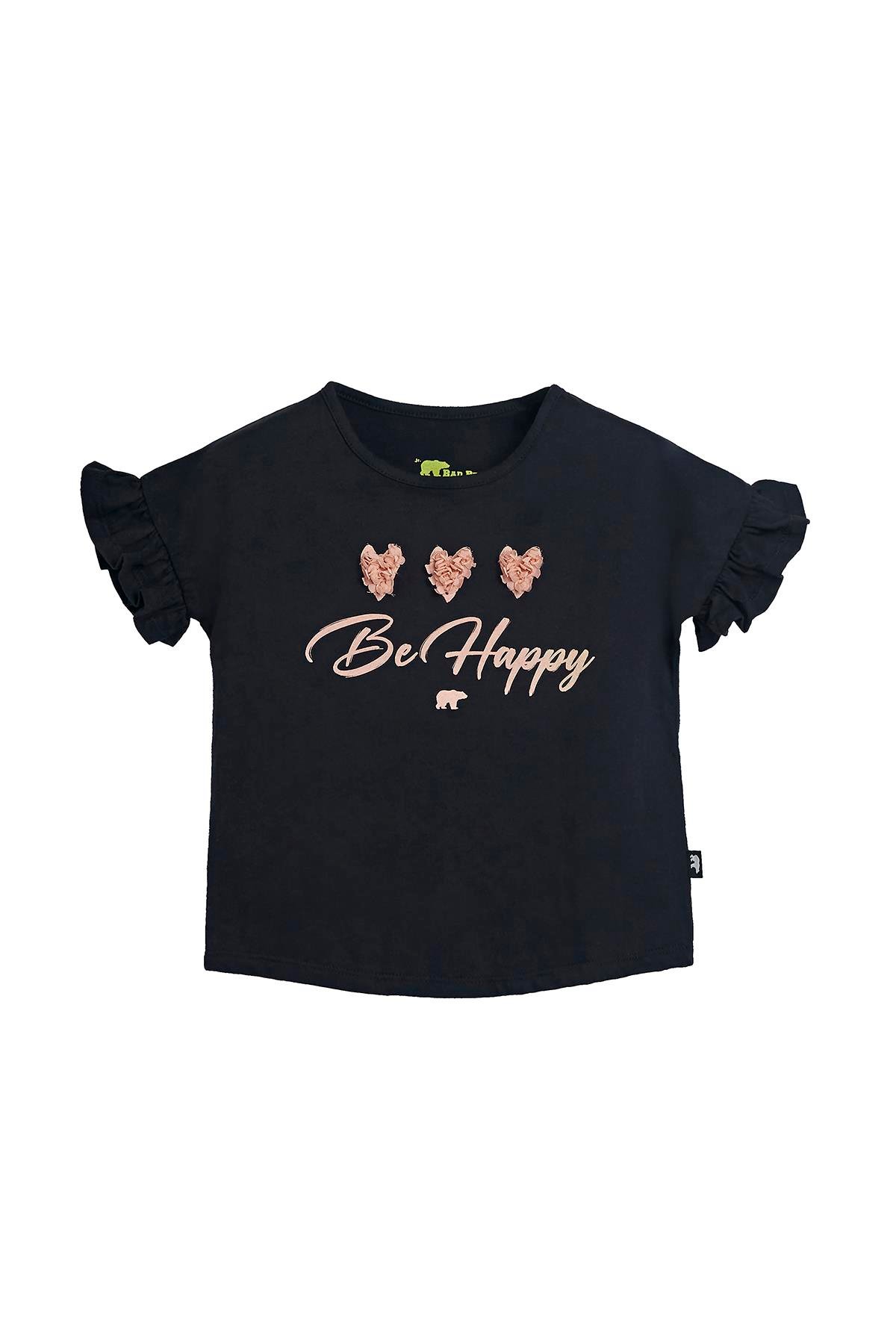 Pixie Siyah Baskılı Kız Çocuk Tişört