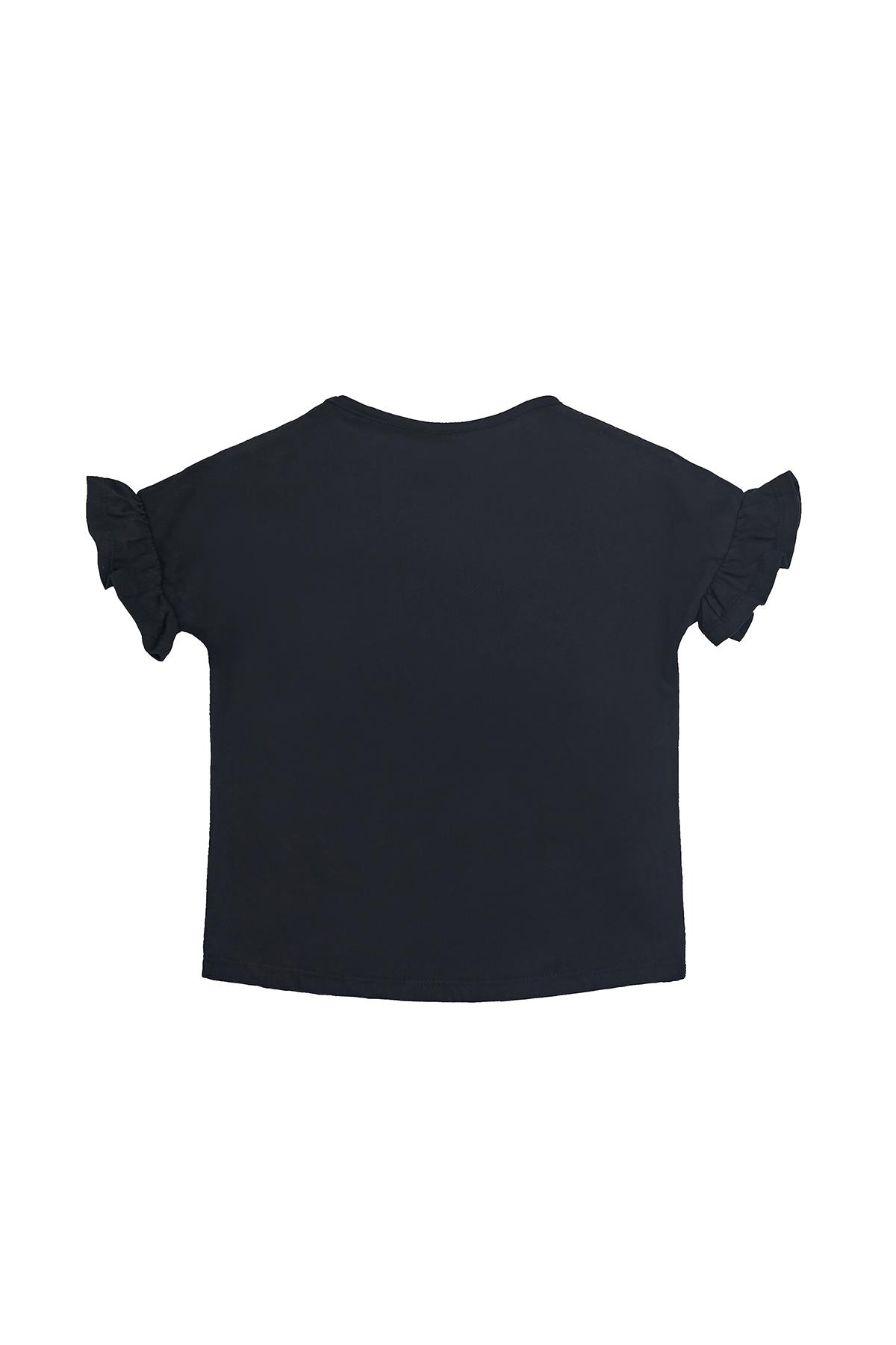 Pixie Siyah Baskılı Kız Çocuk Tişört