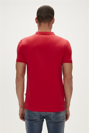 Pure Crimson Red Kırmızı Polo Yaka Erkek T-Shirt