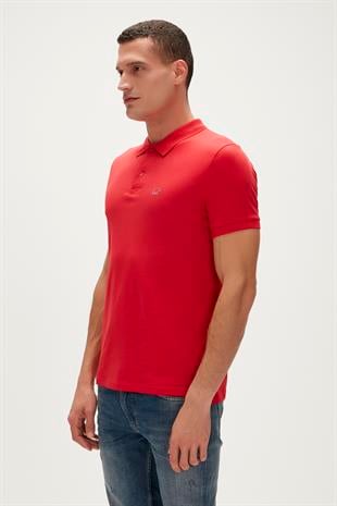 Pure Crimson Red Kırmızı Polo Yaka Erkek T-Shirt