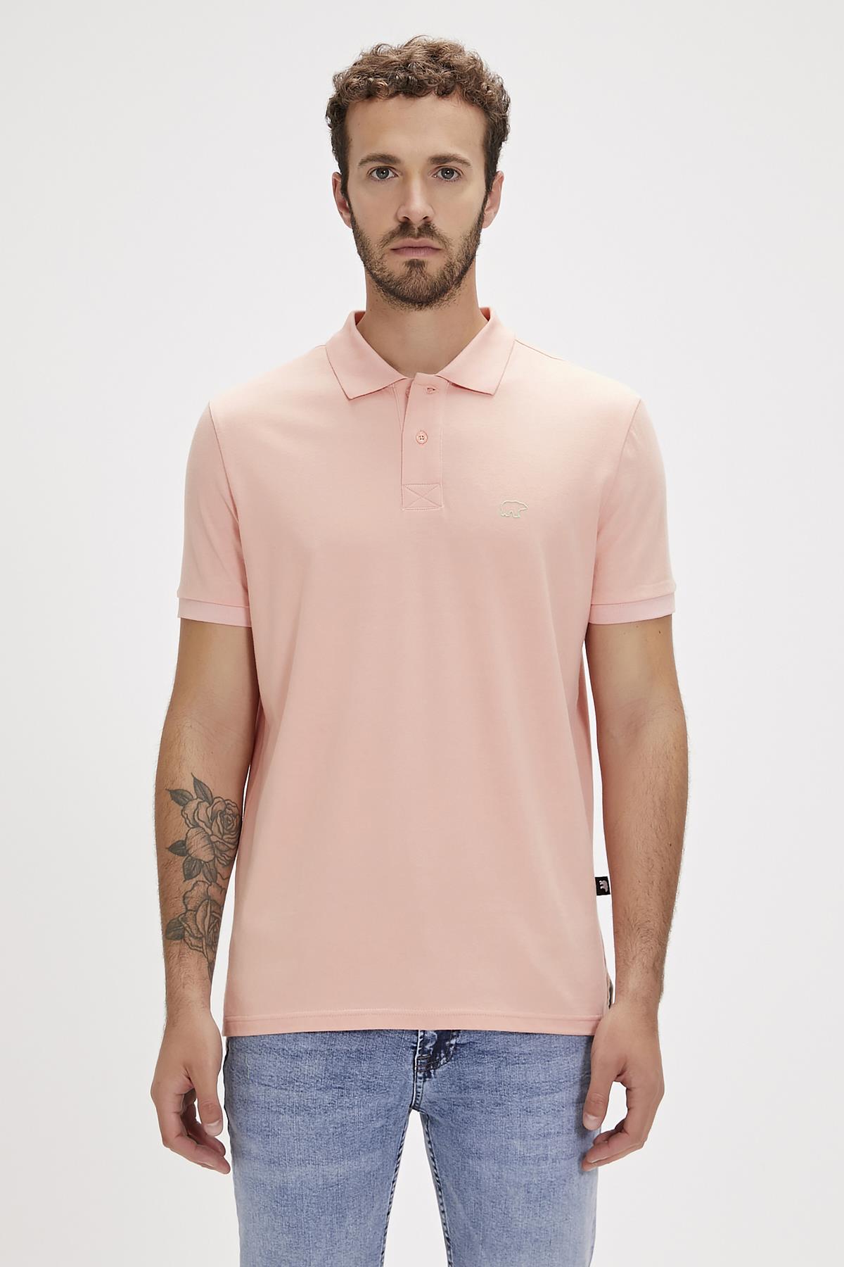 Pure Polo Yaka Pembe Erkek Tişört