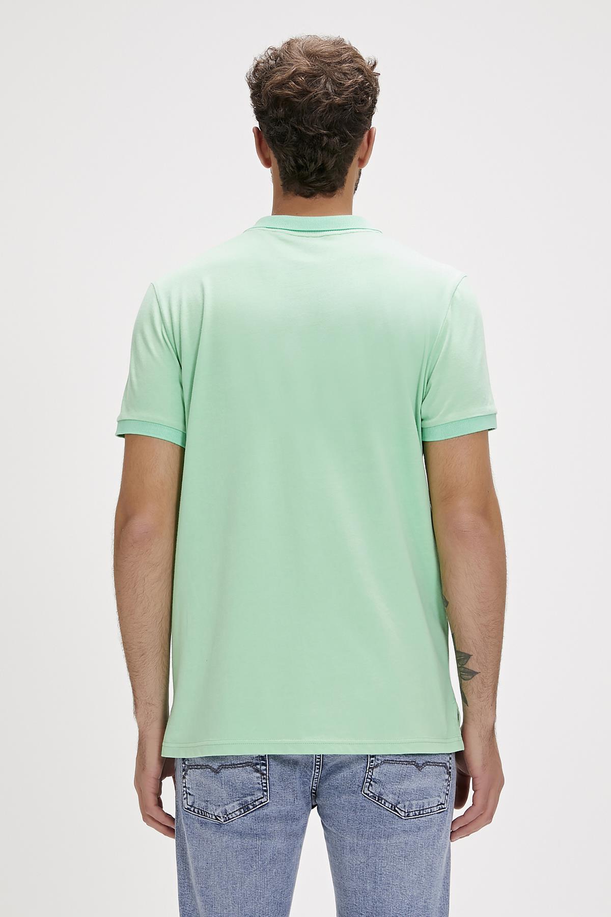 Pure Polo Yaka Su Yeşil Erkek Tişört