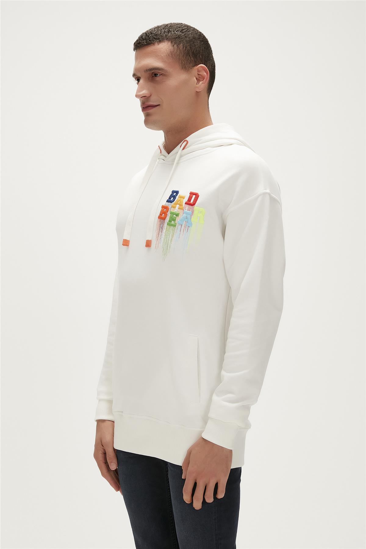 Rainbow Hoodie Off-White Beyaz Kapüşonlu Erkek Sweatshirt