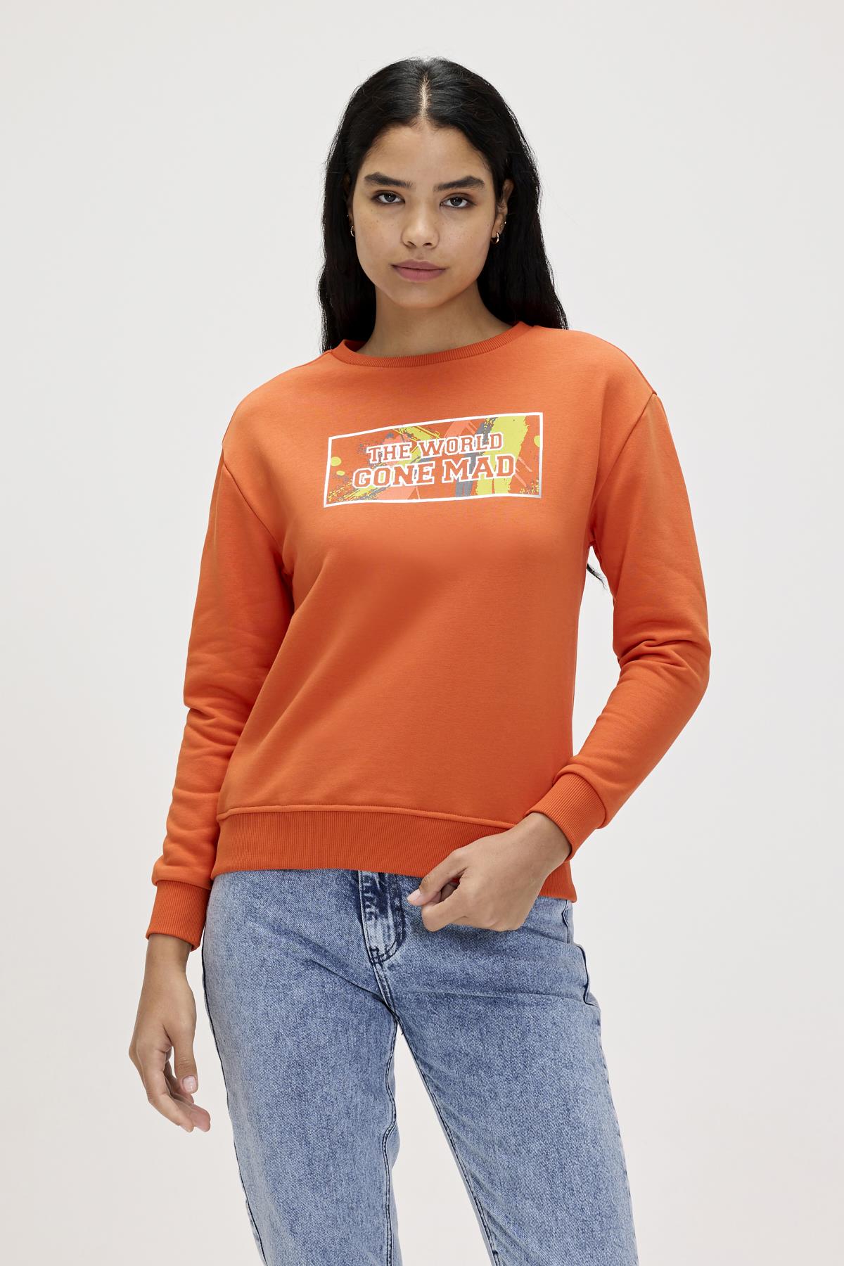 Re-Carina Turuncu Kadın Sweatshirt