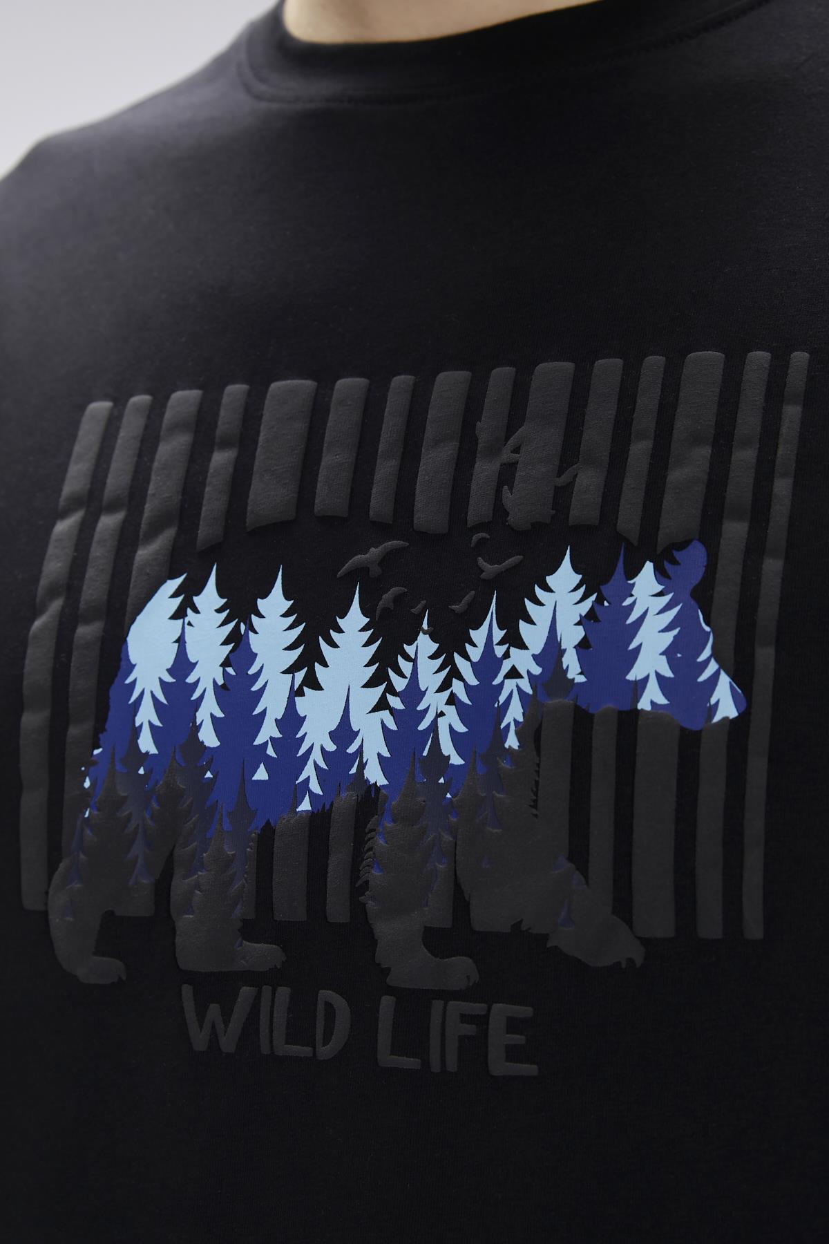 Reid Siyah Erkek Oversize Tişört