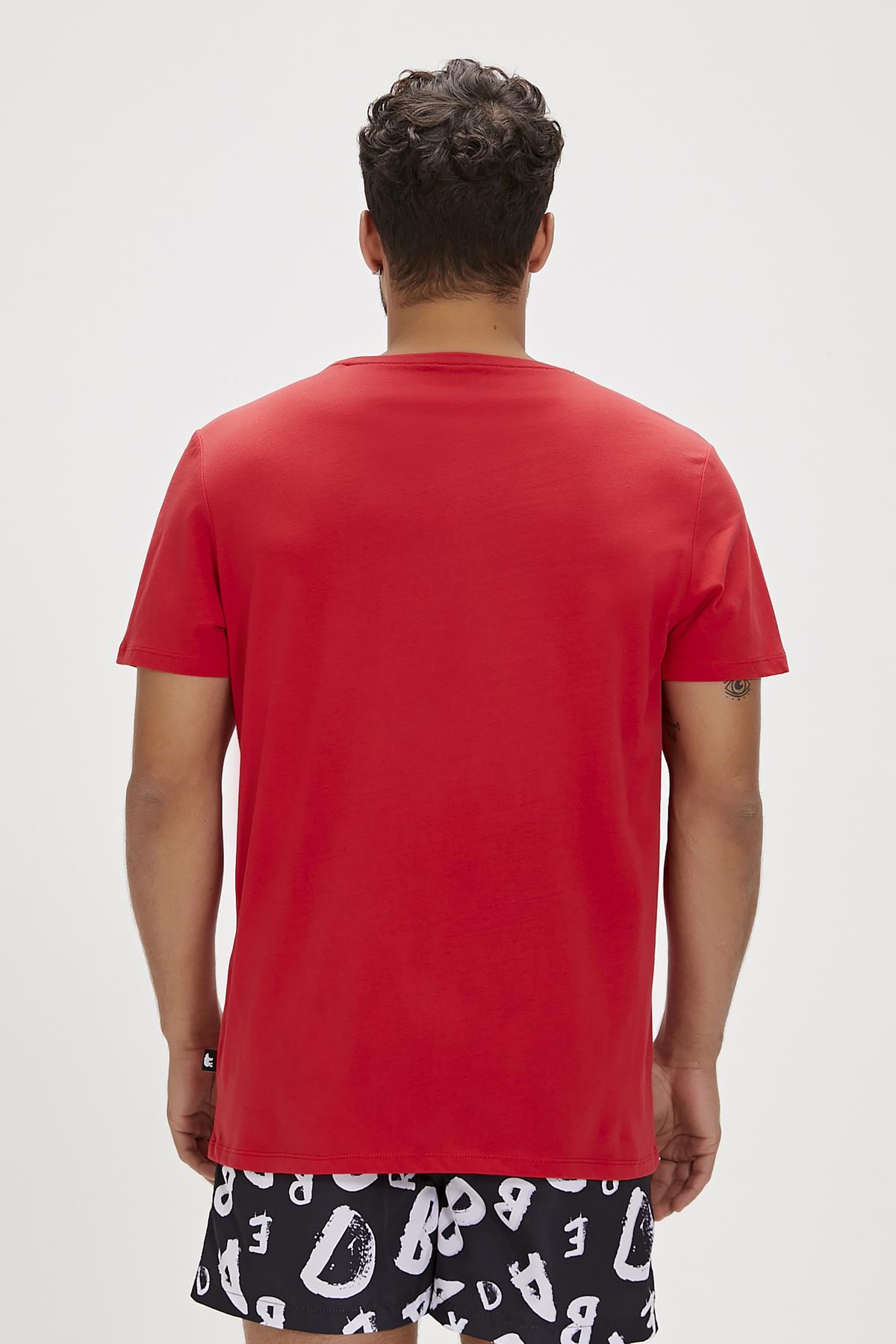 Ricardo Kırmızı Baskılı Erkek Tişört