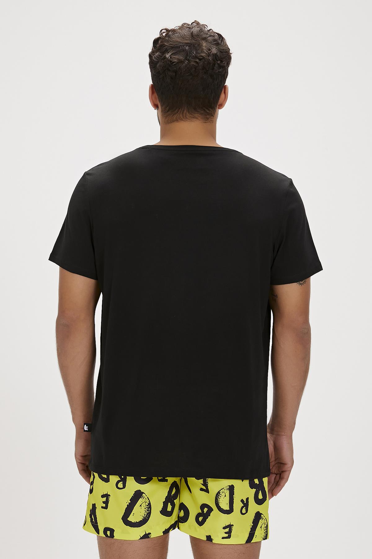 Ricardo Siyah Baskılı Erkek Tişört