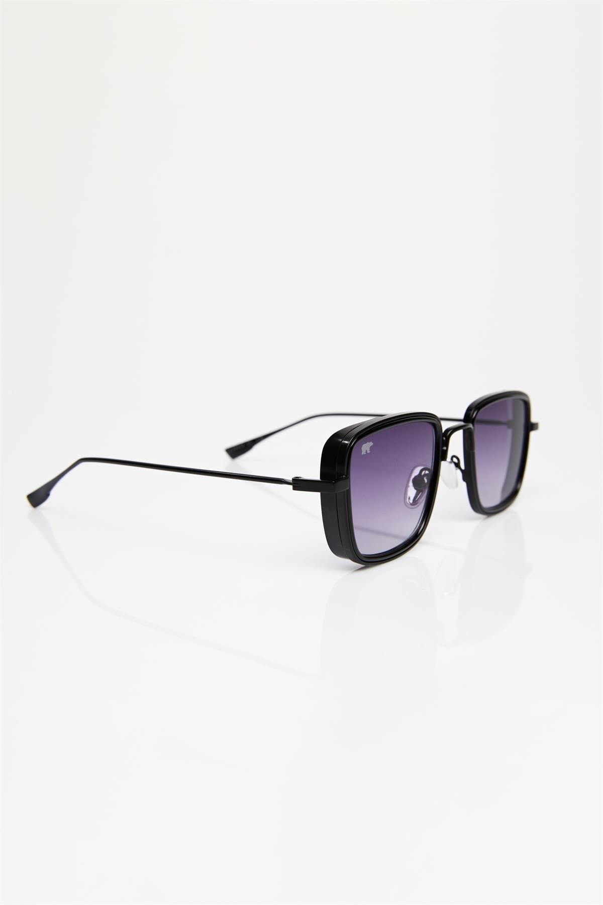 Ronald Unisex Black Sunglasses