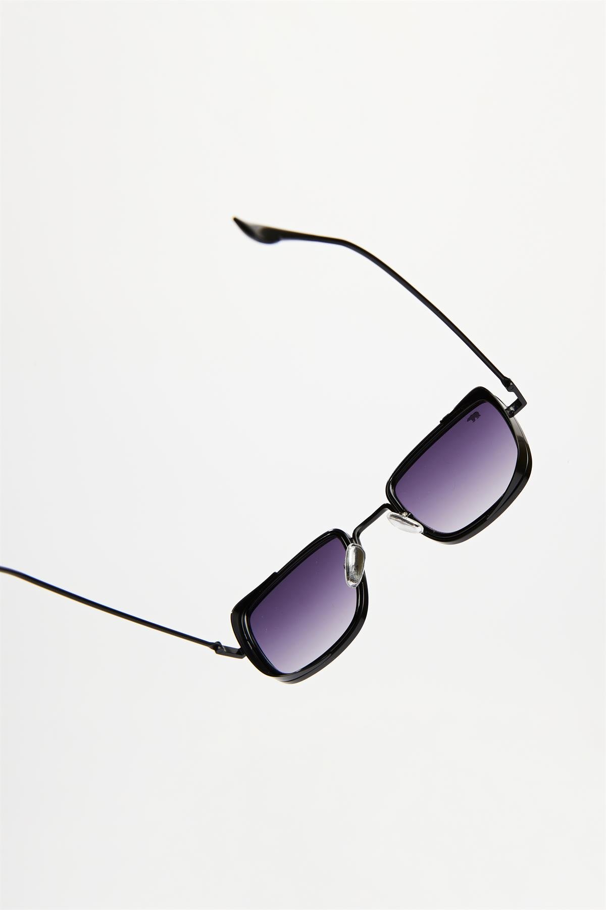 Ronald Unisex Black Sunglasses