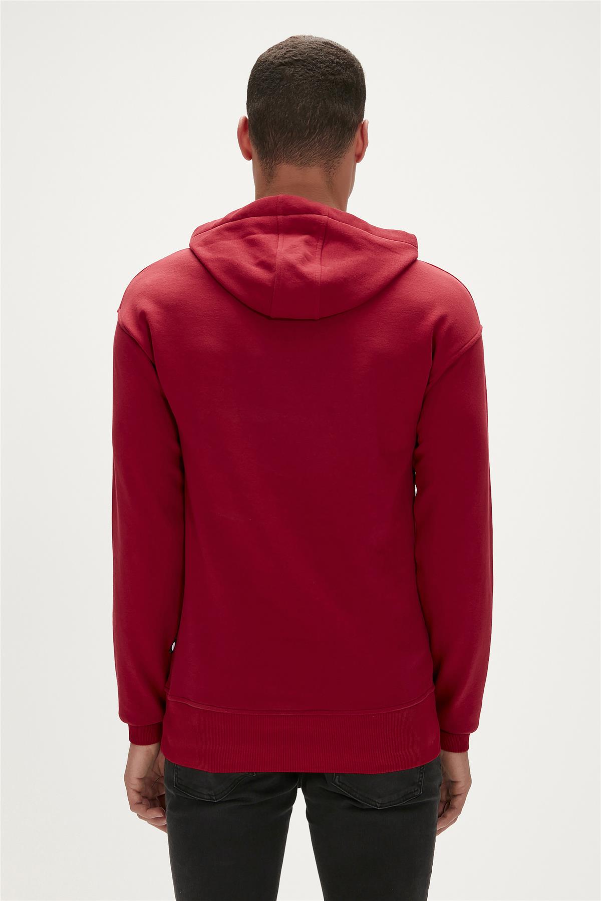 Royalty Hoodie Maroon Bordo Kapüşonlu Erkek Sweatshirt