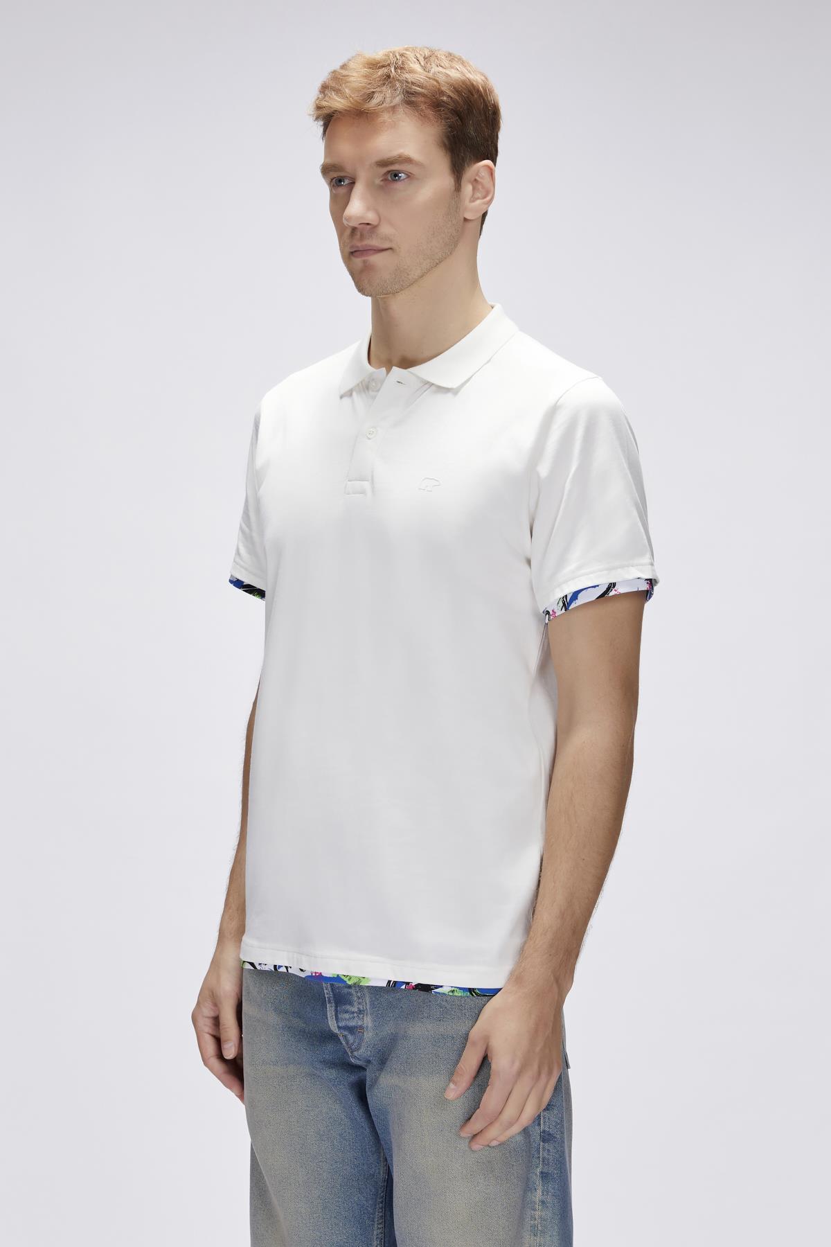 Rubin Beyaz Polo Yaka Erkek Tişört