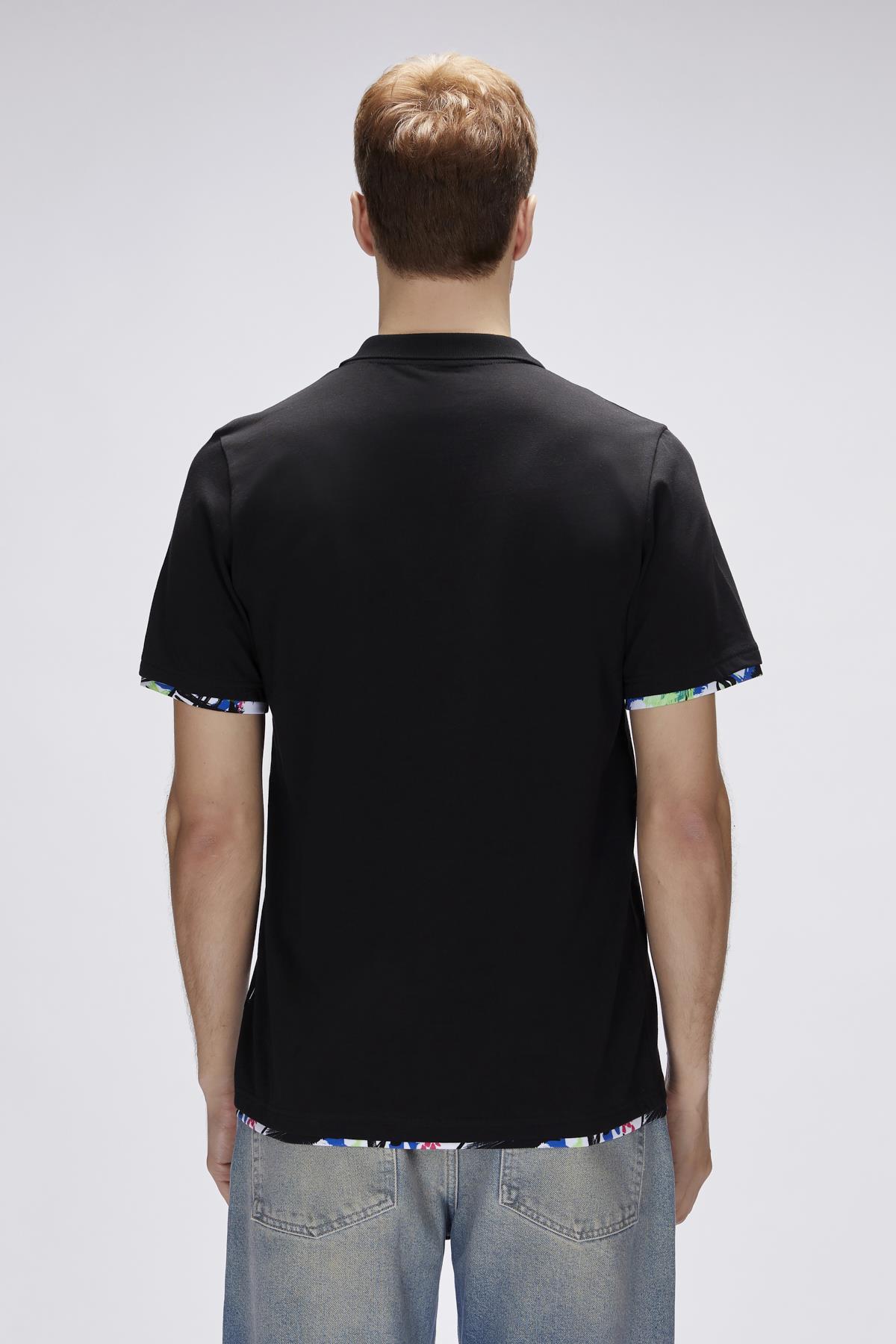 Rubin Siyah Polo Yaka Erkek Tişört