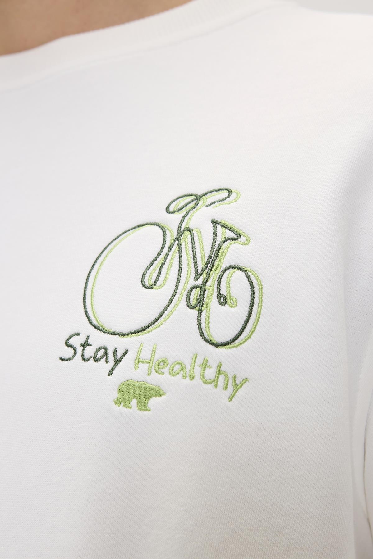 Runway Beyaz Erkek Baskılı Sweatshirt