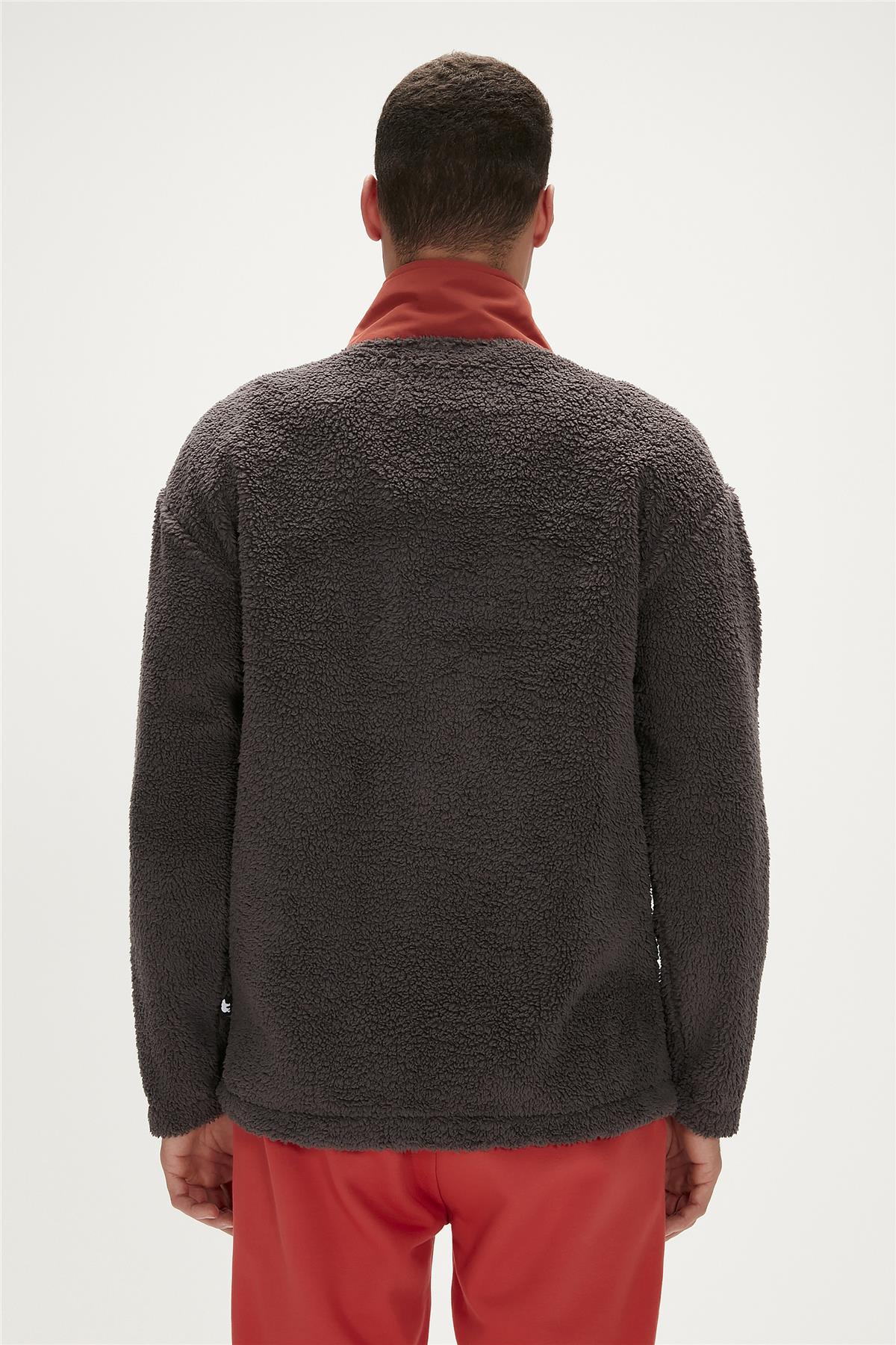 Ryan Plush Full-Zip Antrasit Erkek Sweatshirt