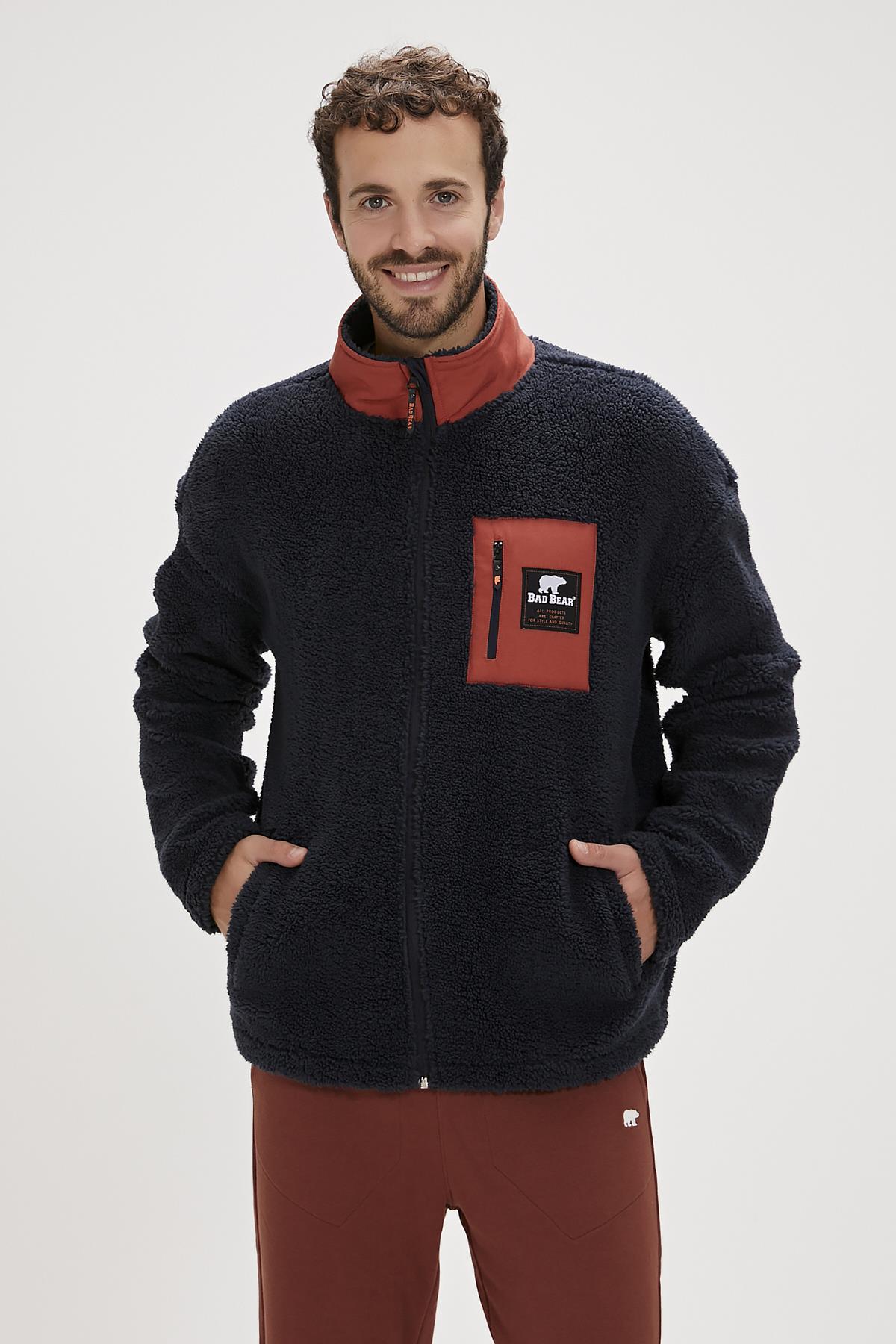 Ryan Plush Full-Zip Lacivert Erkek Sweatshirt