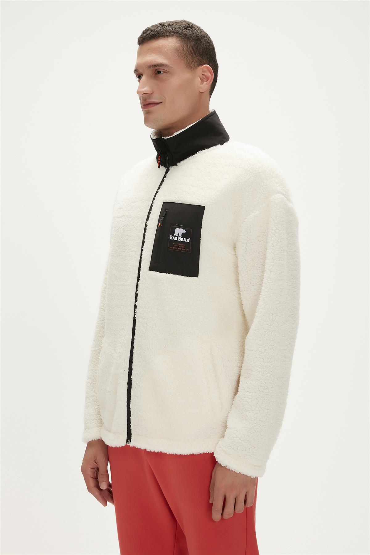 Ryan Plush Full-Zip Marshmallow Beyaz Erkek Sweatshirt