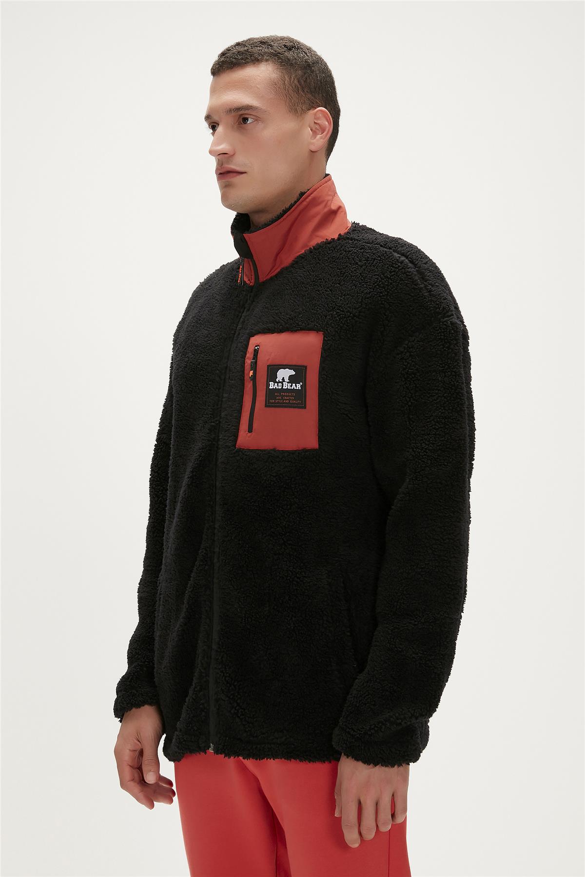 Ryan Plush Full-Zip Siyah Erkek Sweatshirt