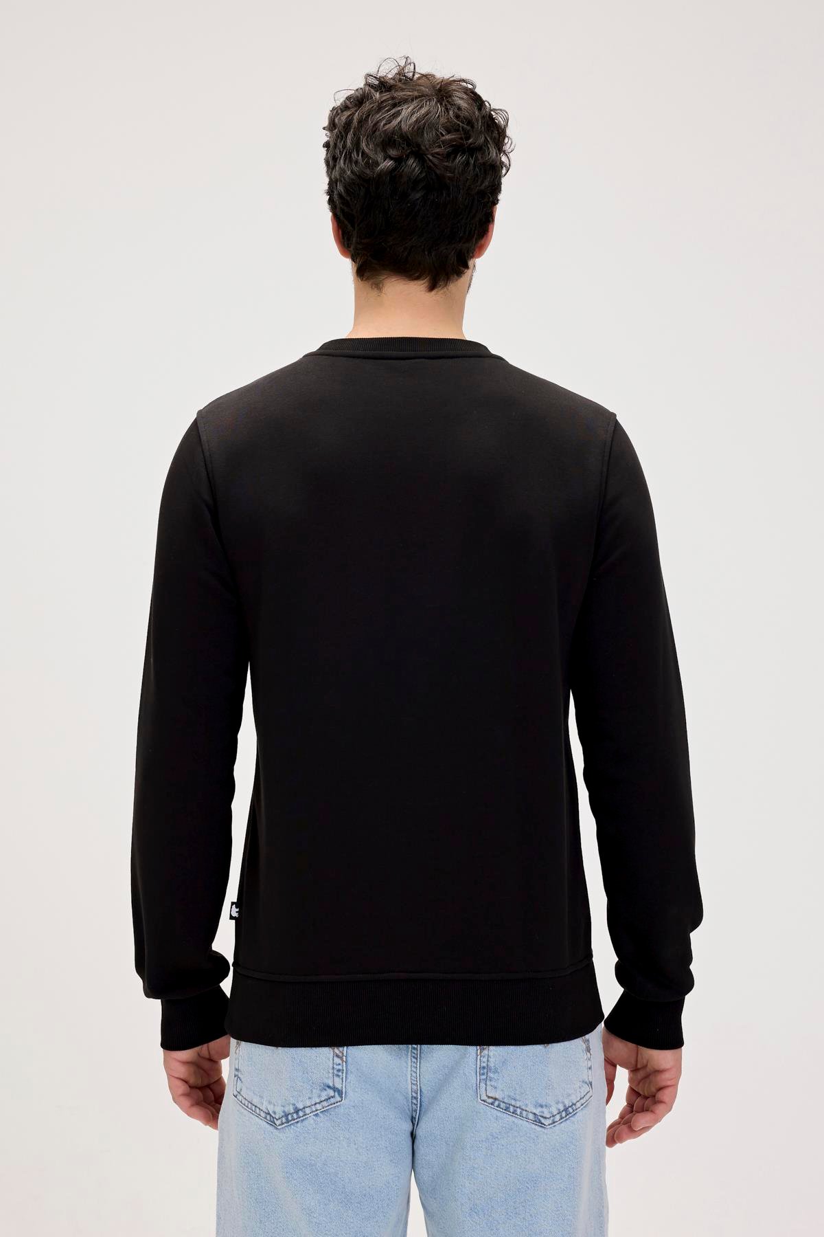 Splashy Siyah Erkek Baskılı Sweatshirt