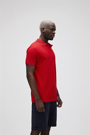 Stark KS Crimson Red Kırmızı Polo Yaka King Size Erkek T-Shirt