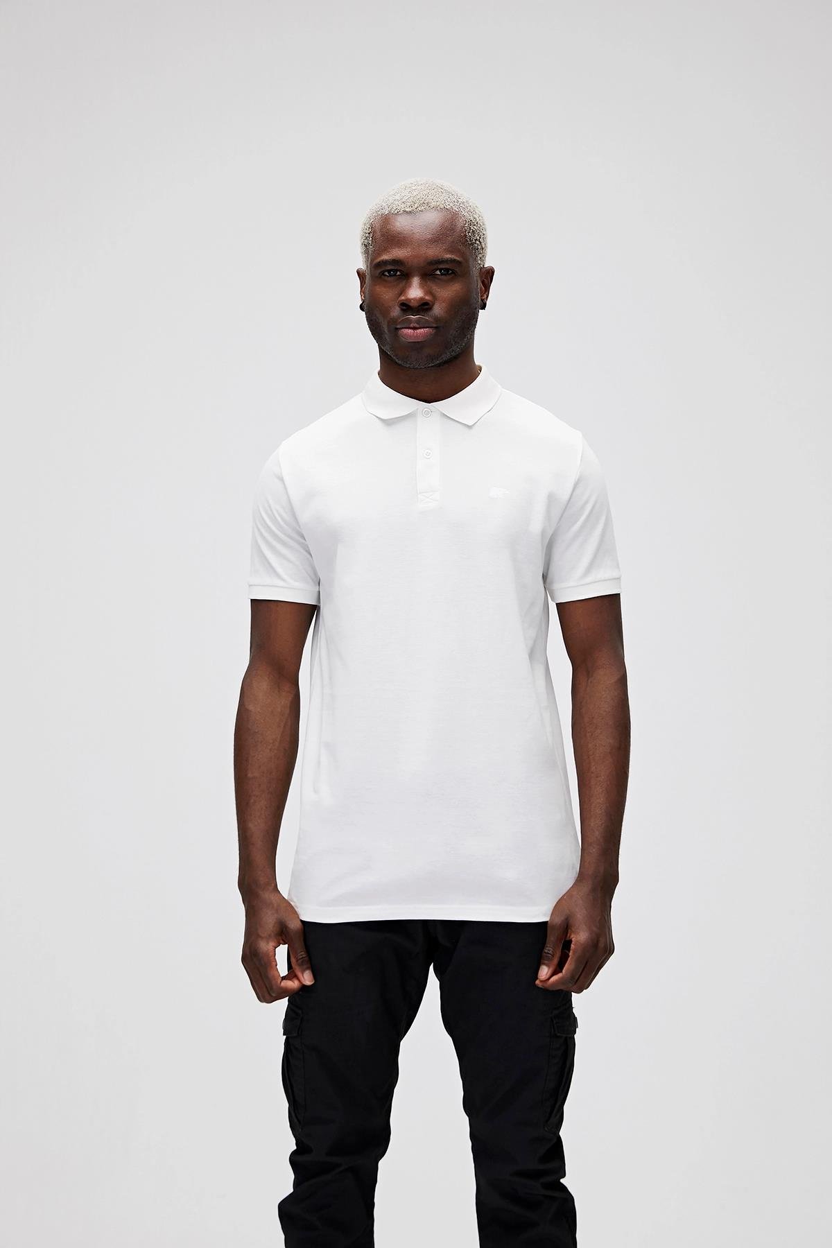 Stark Off-White Beyaz Polo Yaka Erkek T-Shirt