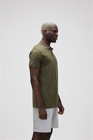 Stark KS Haki Yeşil Polo Yaka King Size Erkek T-Shirt