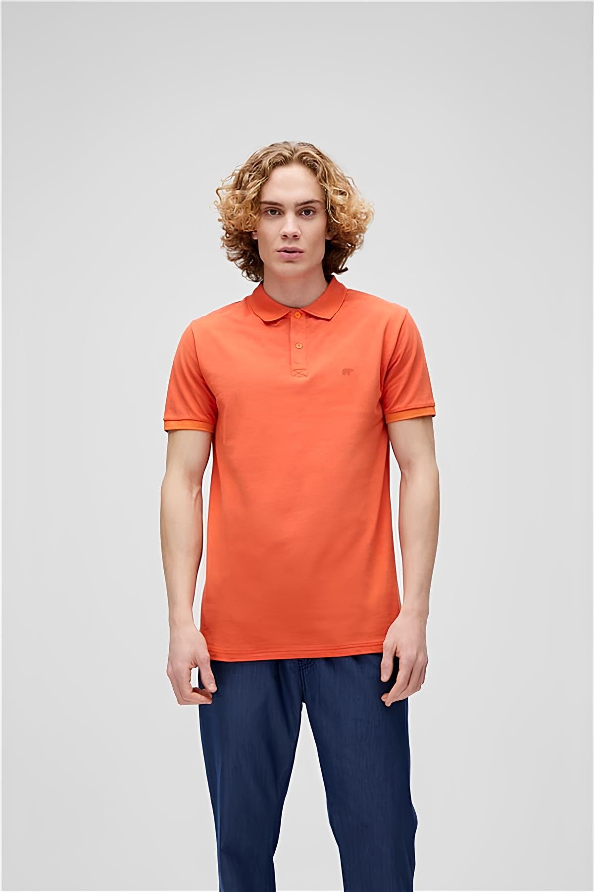 Stark Turuncu Polo Yaka Erkek T-Shirt