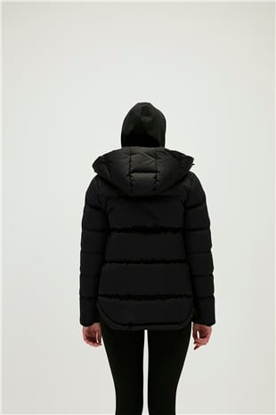 Tinkerbell Black Womens Puffer Coat