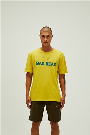 Title Oversize T-Shirt Cider Sarı Baskılı Erkek Tişört