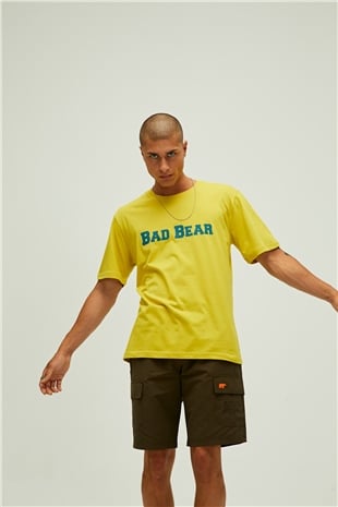 Title Oversize T-Shirt Cider Sarı Baskılı Erkek Tişört