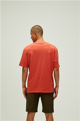 Title Oversize T-Shirt Ginger Tarçın Baskılı Erkek Tişört 