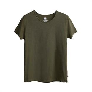 Bad Bear V-Neck T-Shirt Haki Yeşil Basic Erkek Tişört