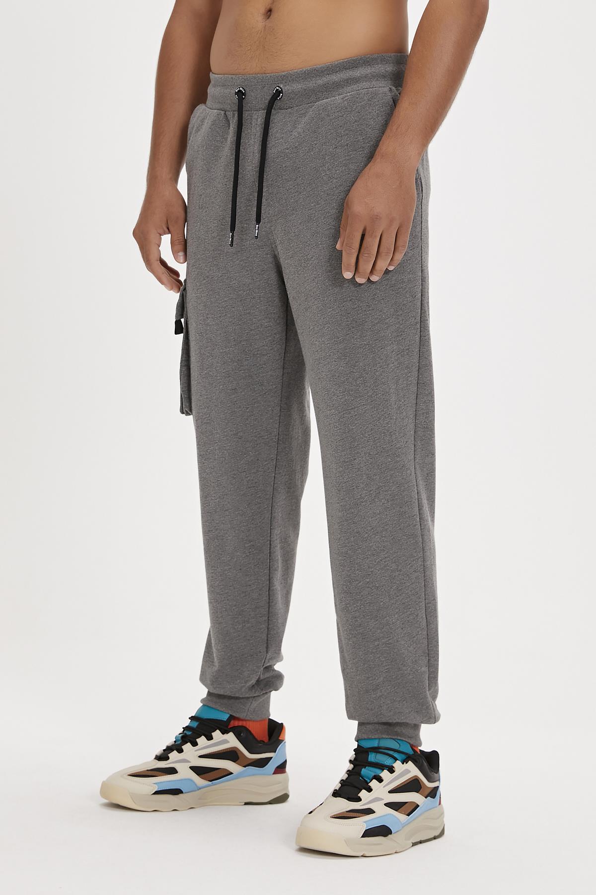 Valencia Pants Koyu Gri Kargo Cep Erkek Eşofman Altı