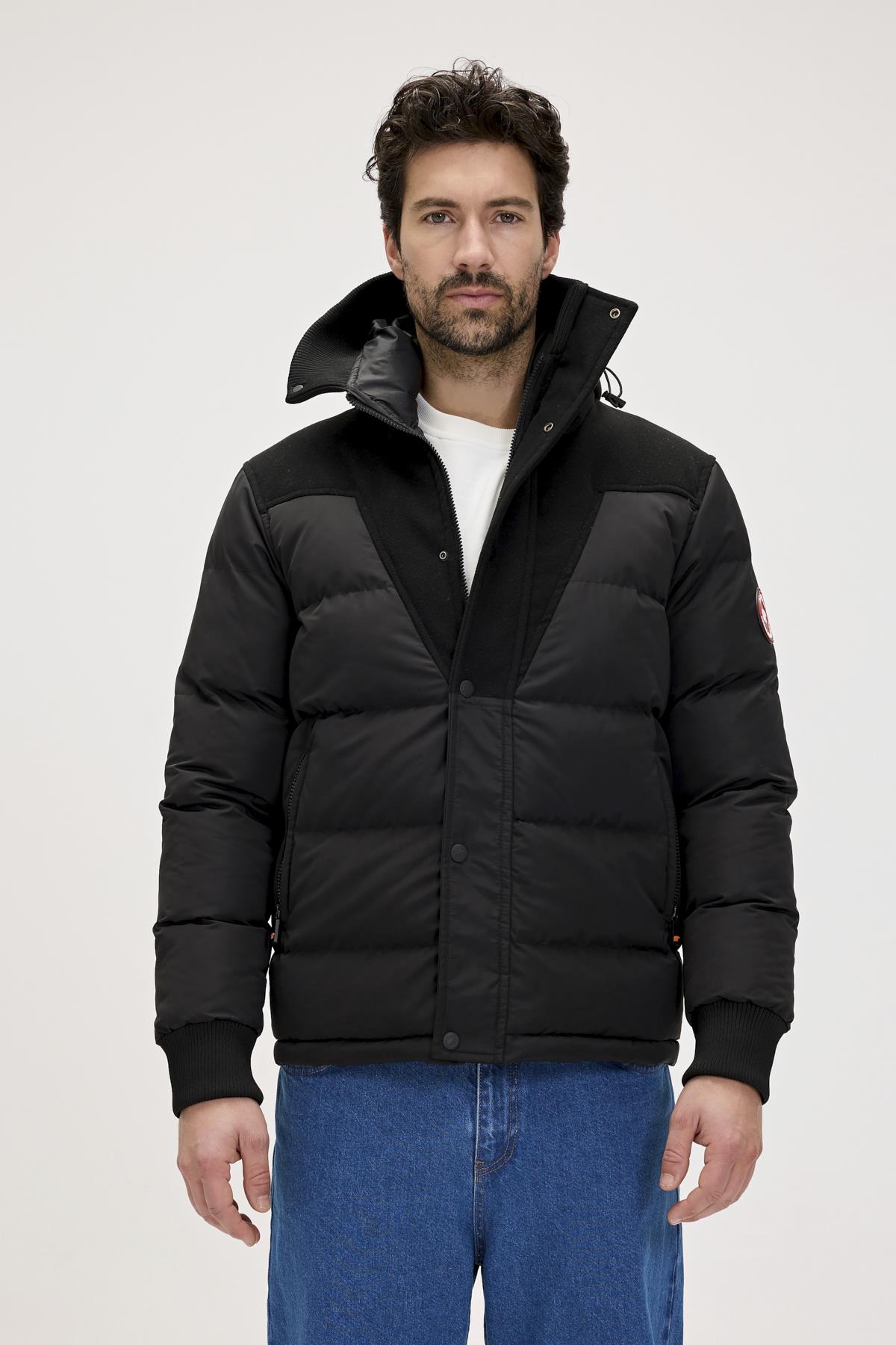 Valery Siyah Erkek Puffer Mont