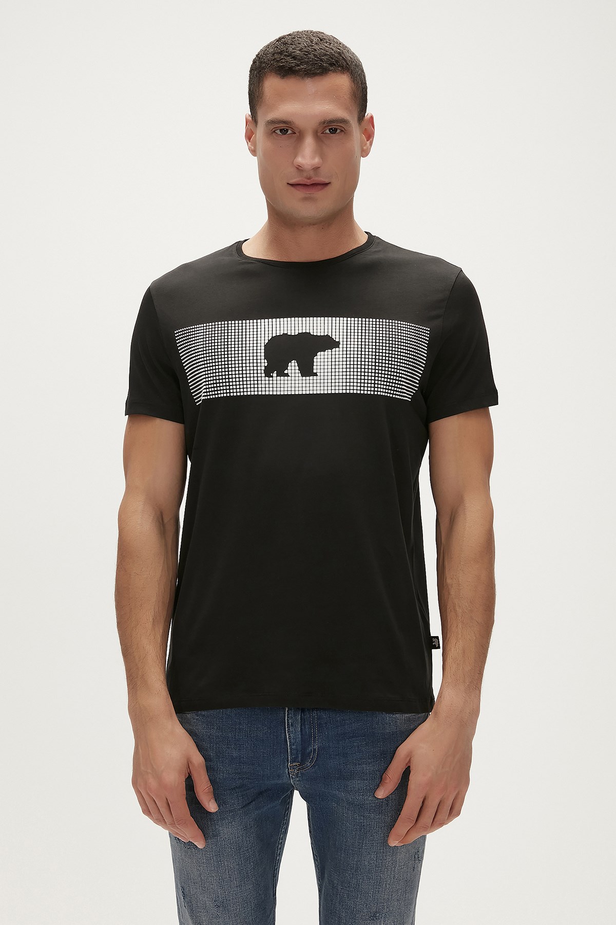 Fancy T-Shirt Siyah 3D Baskılı Erkek Tişört |BAD BEAR
