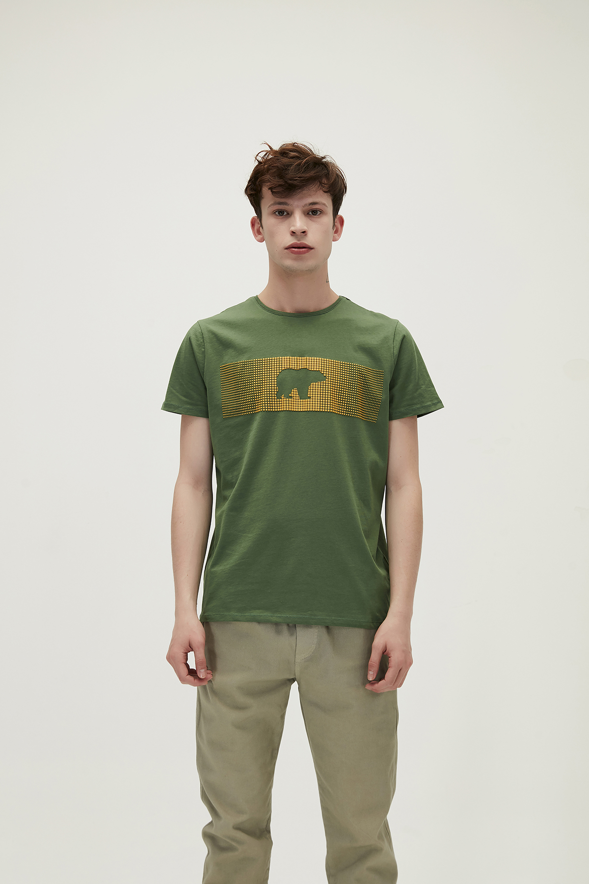 Fancy T-Shirt Yeşil 3D Baskılı Erkek Tişört | BAD BEAR