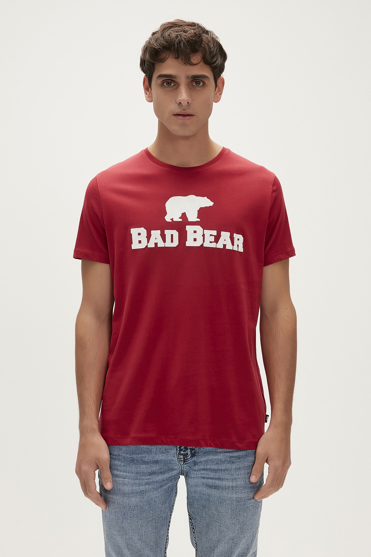 Bear Tee Kırmızı Logo Baskılı Erkek Tişört | BAD BEAR