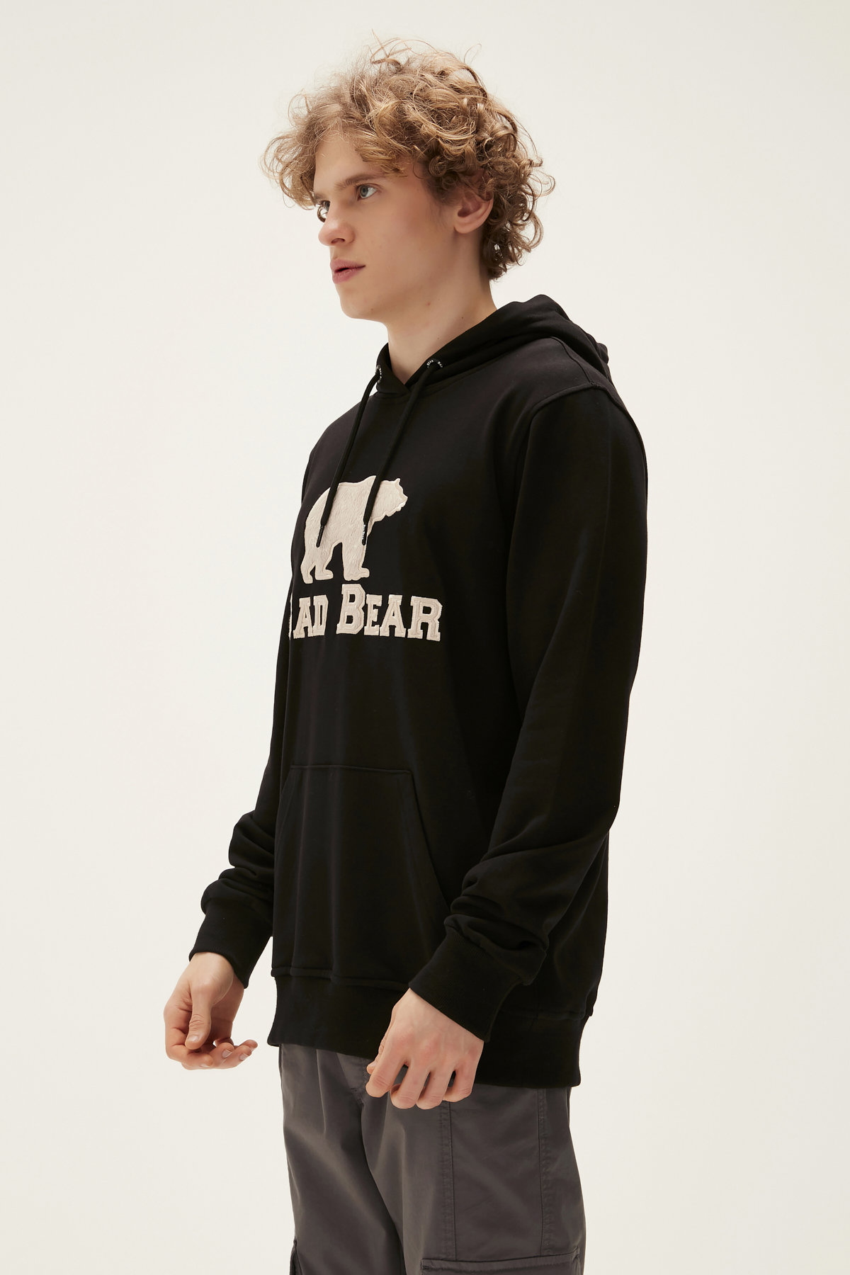 Brand Hoodie Siyah 3D Baskılı Erkek Sweatshirt |BAD BEAR