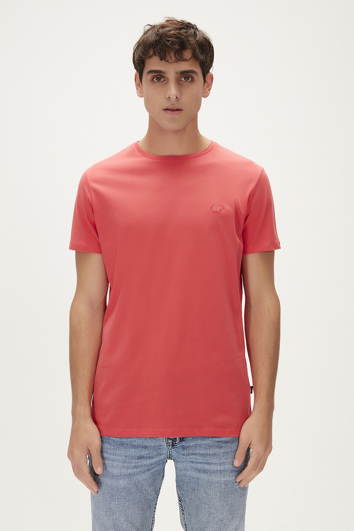 Solid Vermilion Red Basic Men's T-Shirt | BAD BEAR