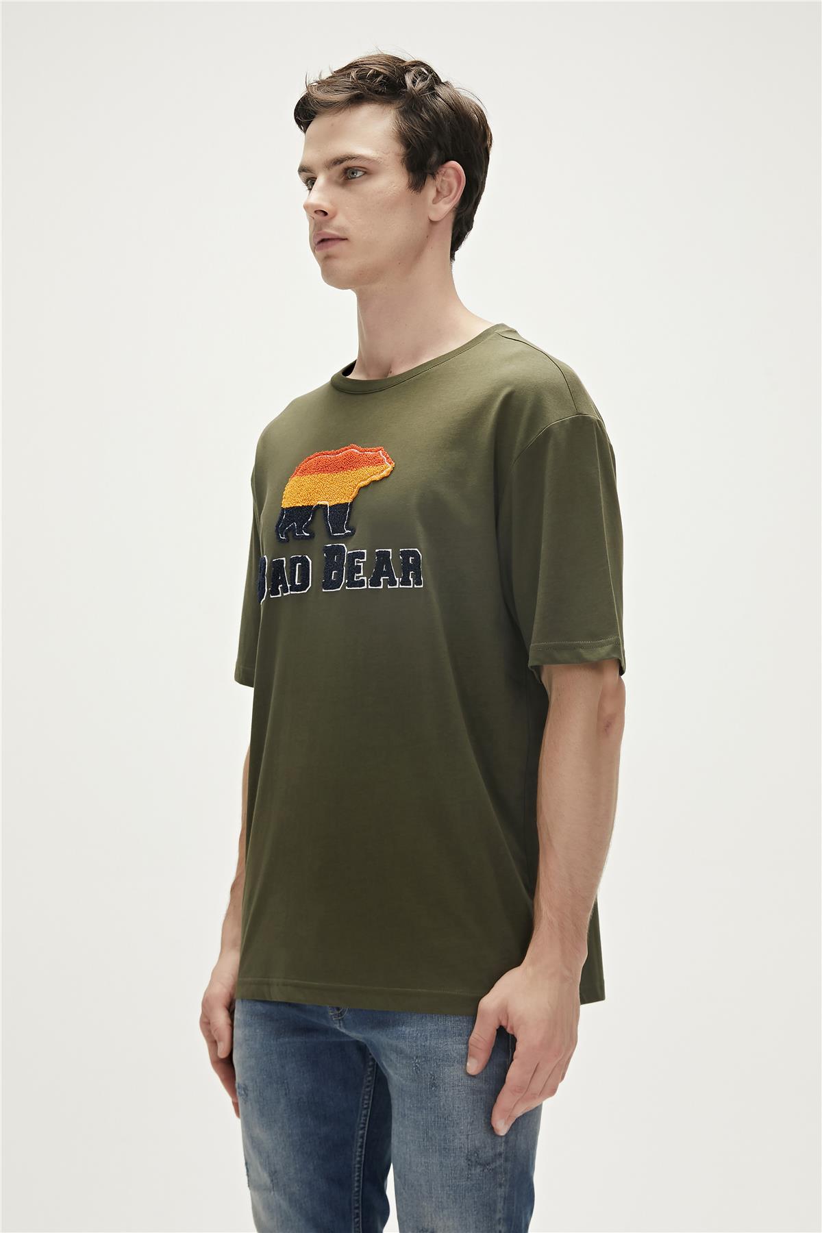 Tripart T-Shirt Yeşil 3D Baskılı Erkek Tişört |BAD BEAR