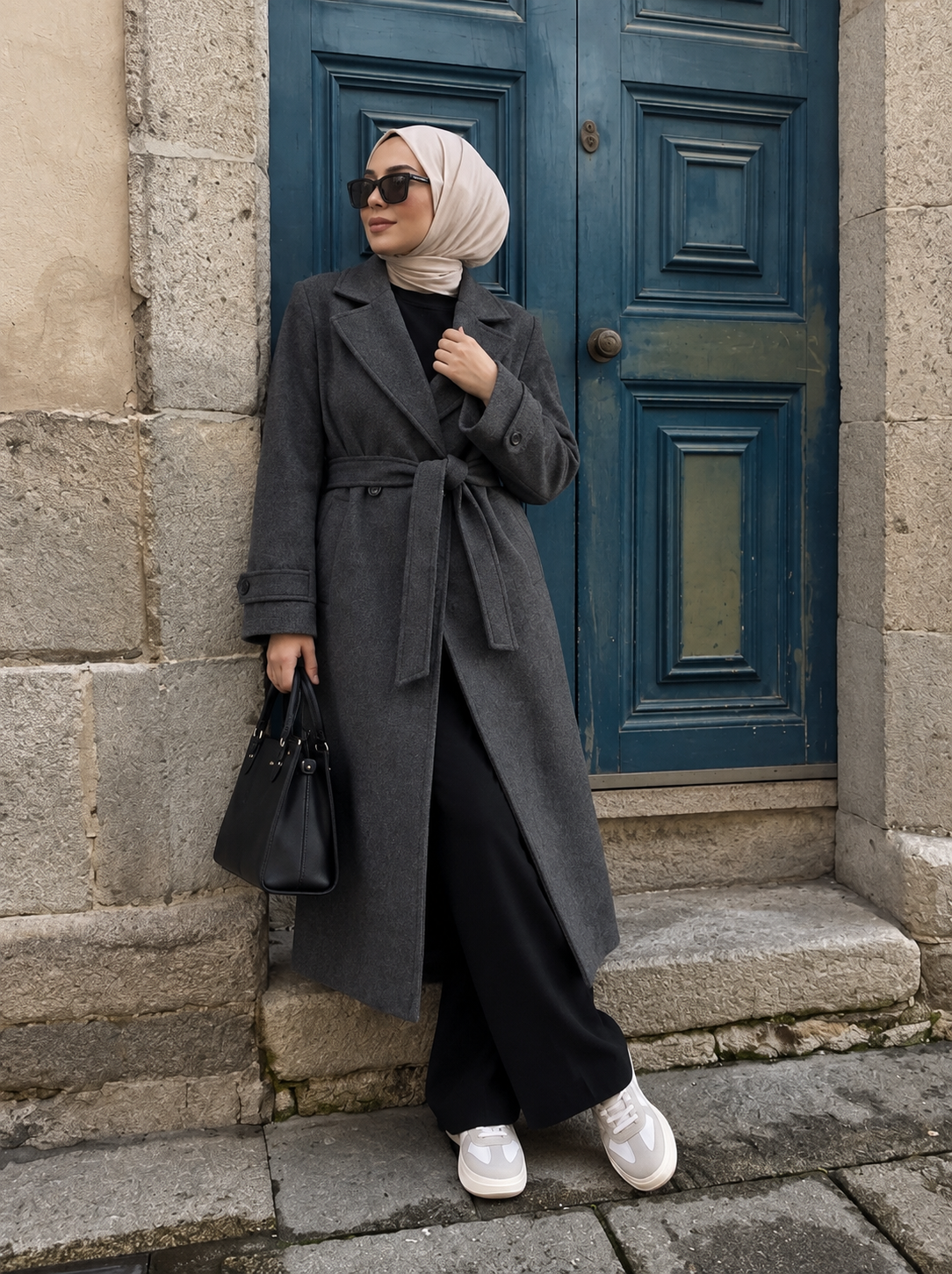 Vv Oversize Çift Düğme Kaban Antrasit