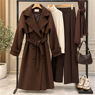 Vv Oversize Kapaklı 6 Düğme Kaşe Kaban Acı Kahve