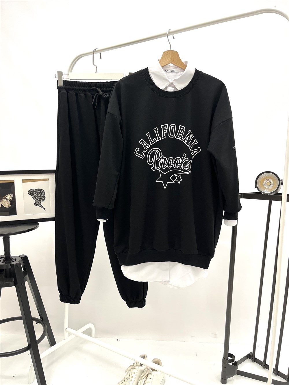 as california yıldızlı sweat siyah