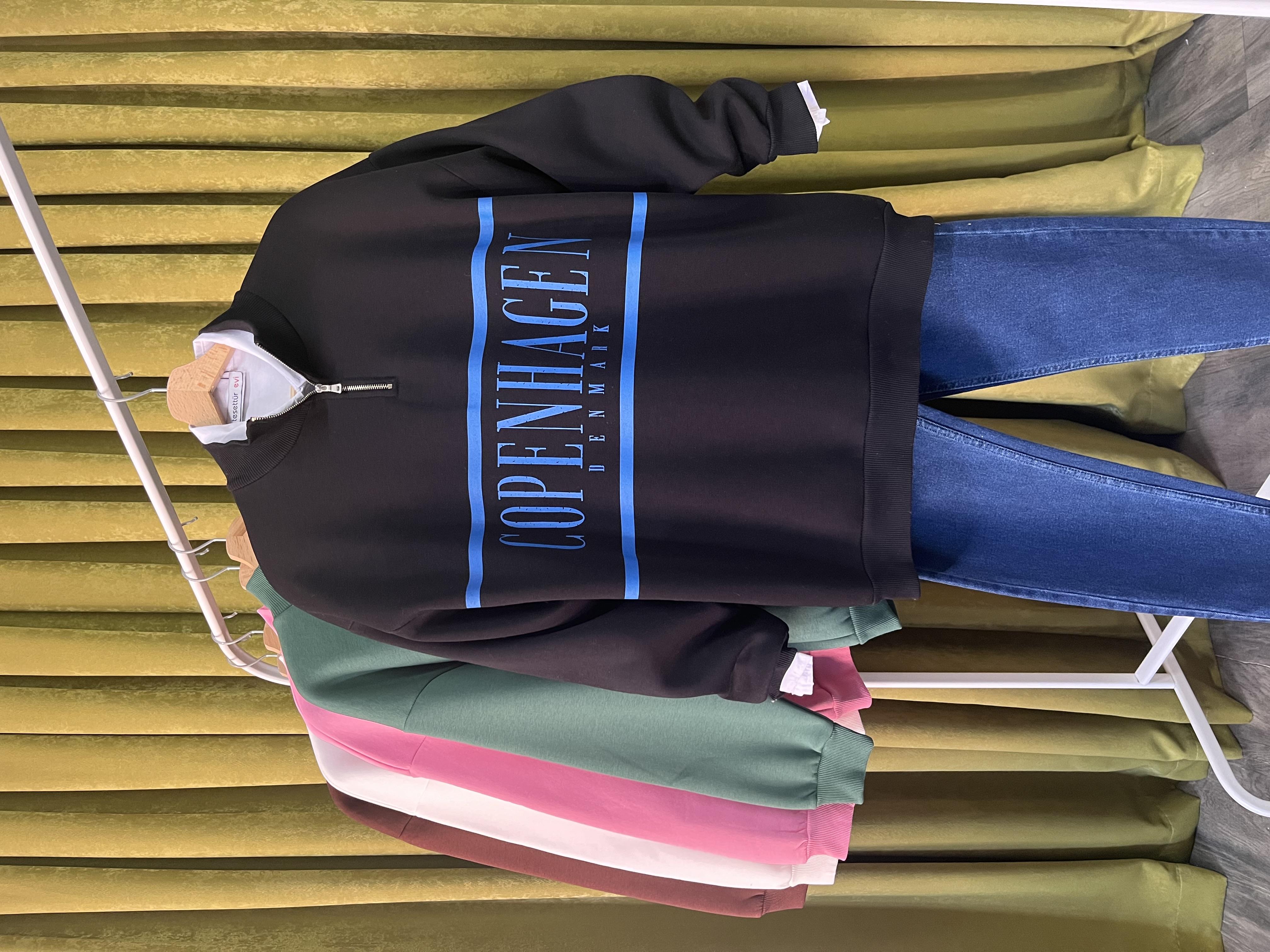 as copenhagen baskılı sweat siyah