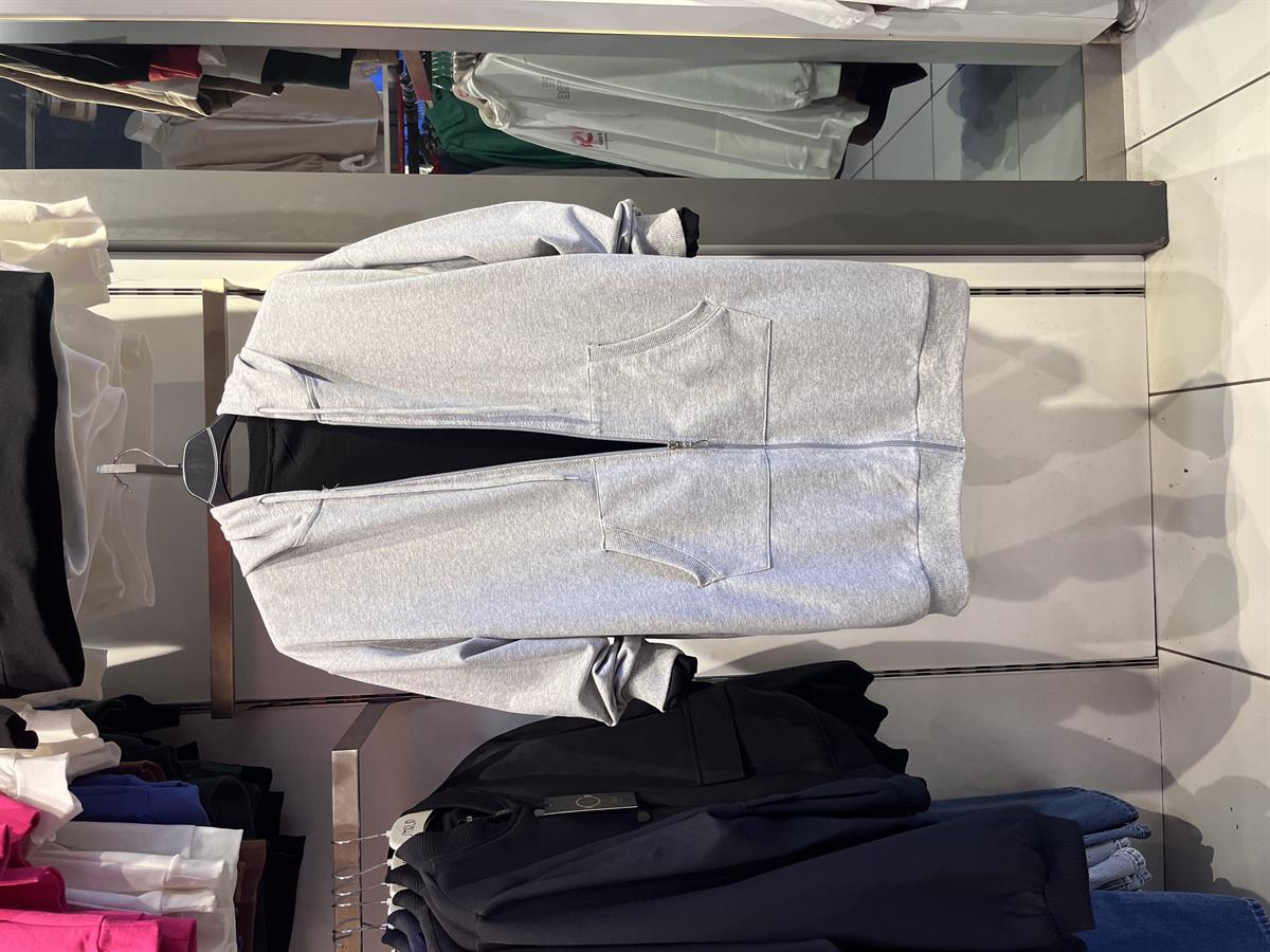 as fermuarlı sweat gri