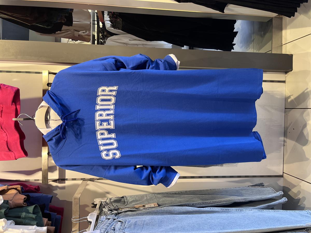 as superıor baskılı sweat mavi