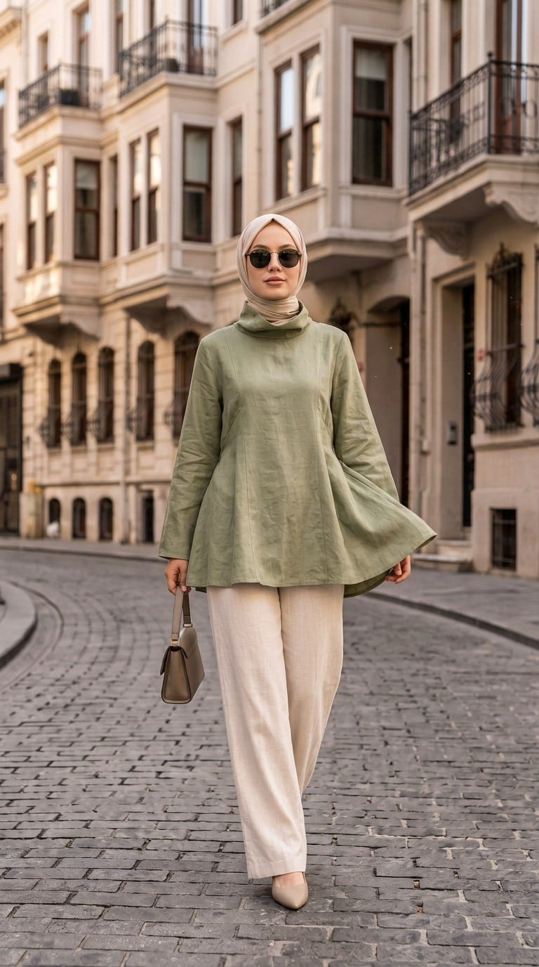 El Degaje Yaka Tunik Yeşil