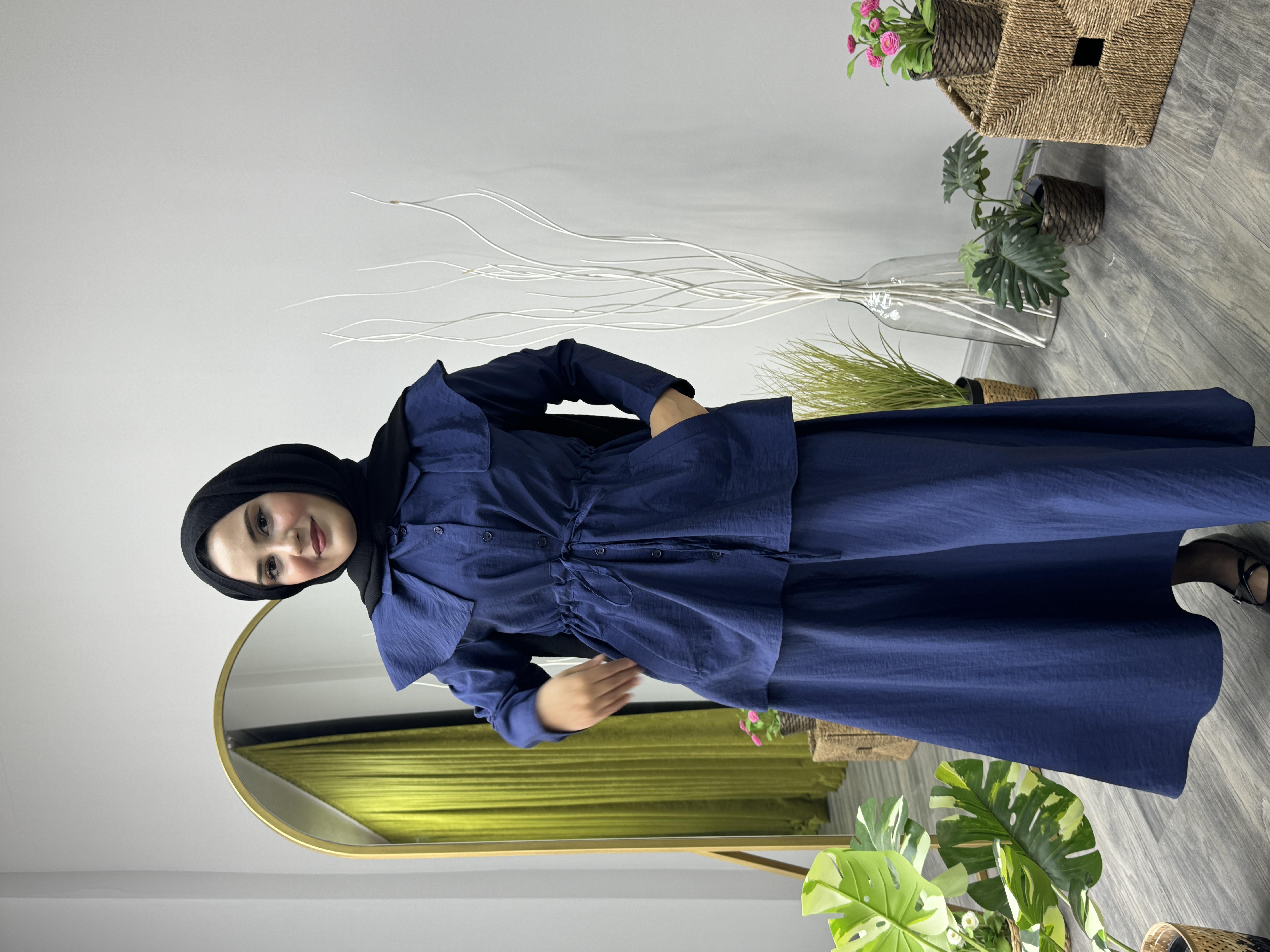 garni etekli ikili takım lacivert