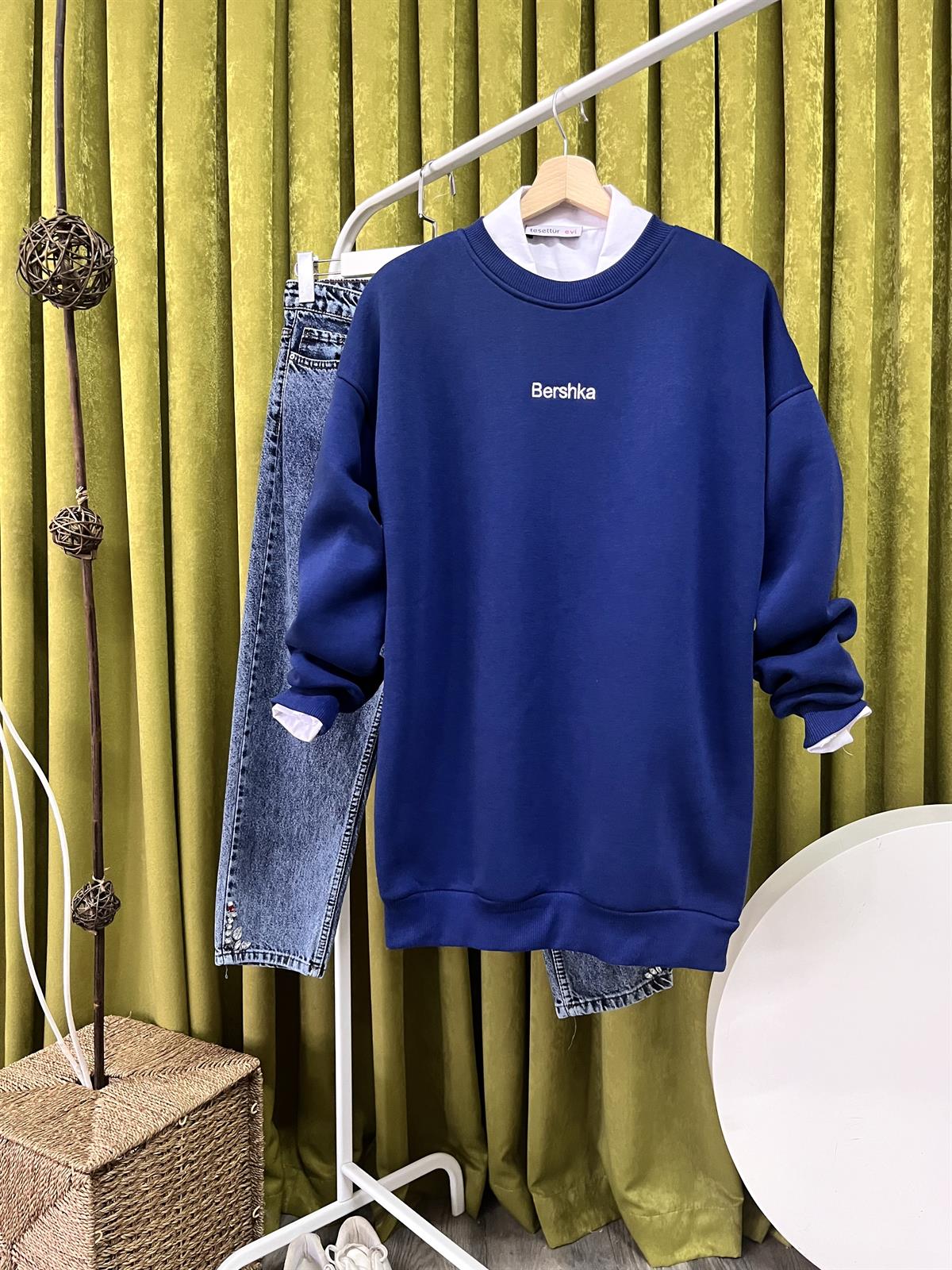 mj bisiklet yaka bershk sweat lacivert
