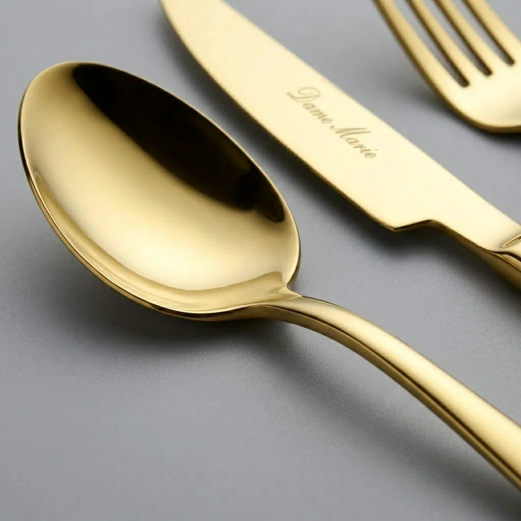 Arles 84 Parça Titanyum Gold  Çatal Kaşık Bıçak Seti